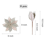 4 x RAW Customer Returns Cranight 6pcs Artificial Poinsettia Flowers with Glitter Berry Stems Glitter Leaves for Christmas Wedding Party Decorations Rose Gold - RRP €51.96