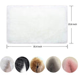 1 x RAW Customer Returns HARESLE faux fur rug, soft thick rug, fluffy lambskin rug, bed rug white 60x120cm  - RRP €34.99