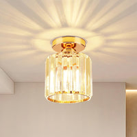 1 x RAW Customer Returns ALLOMN Golden Crystal Ceiling Light, Modern Crystal Ceiling Light Semi-Flush Mount LED Crystal Chandelier Suitable for Bedroom Dining Room Hallway Kitchen Balcony Porch Entrance Area - RRP €24.94