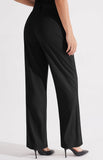 6 x RAW Customer Returns Libin women s trousers, summer stretch, lightweight, wide trousers, high waist suit trousers, elegant, comfortable casual trousers, dress trousers, yoga trousers, black, 10 - RRP €257.94