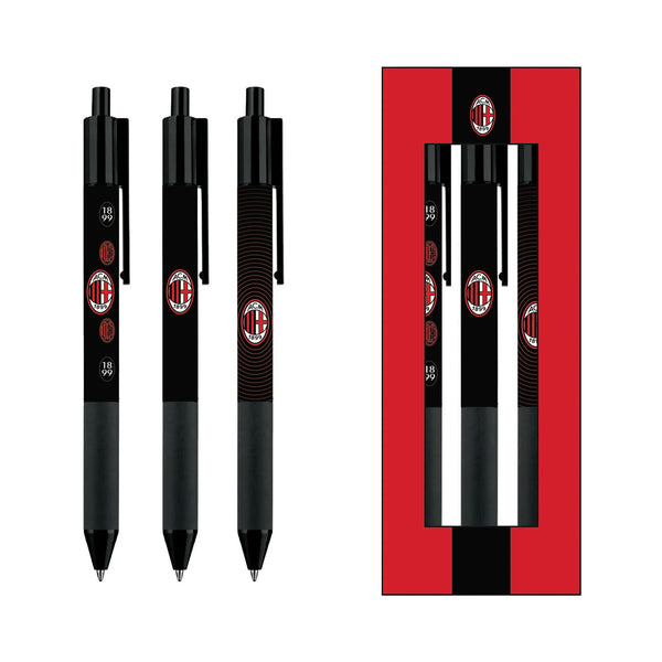 1 x RAW Customer Returns Set of 3 AC MILAN Pens - Seven Writing Set - School, Office Pens - Gel Pens in Gift Box. - RRP €10.82