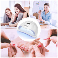 2 x RAW Customer Returns UV lamp, UV LED lamp nails - Mupack 80W UV lamp for gel nails, UV LED lamp with LCD screen, 4 timers 10s 30s 60s 99s, removable base, semi-permanent UV LED lamp suitable for all gels - RRP €72.56