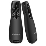 1 x RAW Customer Returns Wireless Presenter - KKMOL presentation remote control, Powerpoint remote control, pointer for presentations, PPT red pointer, USB 2.4 GHz presenter for PPT Windows XP 7 8 10 Mac OS Linux - RRP €11.8