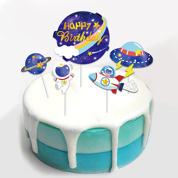 1 x Brand New Space cupcake toppers cake decoration, astronaut cake decoration, rocket cake decorations planet cupcake decorations - RRP €10.07