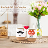 1 x RAW Customer Returns Love-KANKEI Ceramic Mr and Mrs Mugs with Cork Bottom, Coffee Mugs Set of 2 with 300ml, Breakfast Mugs as an Ideal Gift for Weddings, Valentine s Day, Birthdays - RRP €20.08