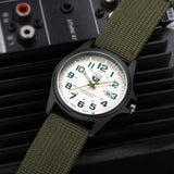 1 x RAW Customer Returns Hemobllo Sporty Men s Wrist Watch Quartz Calendar Watch Quartz Nylon Braided Men s Gift for Men Military Green Band 4 21 cm Green Army Green  - RRP €52.8