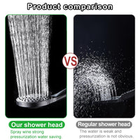 1 x RAW Customer Returns Shower head with hose, 7 modes shower shower head water saving, shower head with 1.5m shower hose and shower head holder, hand shower shower head, no drilling black  - RRP €15.12