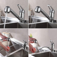 1 x RAW Customer Returns Auralum single lever kitchen tap with 2 jet types, kitchen shower tap, kitchen extendable sink tap with 360 swiveling chrome single lever mixer tap for kitchen - RRP €39.31