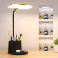 1 x RAW Customer Returns Children s Desk Lamp, 60 LED Dimmable Table Lamp 3 Mode USB Port Bedside Lamp, Touch Desk Lamp with Pen Holder 3600 mAh 360 Adjustable Gooseneck Reading Light Living Room Office - RRP €28.99