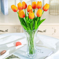 1 x RAW Customer Returns Kisflower 30pcs Artificial Tulips Latex Tulips Flowers Fake Tulip Bouquet Real Touch Flowers for Decor Orange  - RRP €24.32