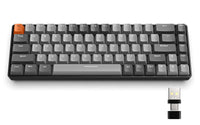 1 x RAW Customer Returns YINDIAO K68 60 Wireless Mechanical Gaming Keyboard, Bluetooth 5.0 2.4 GHz, Compact 68 Keys Mini Keyboard with Dual Mode Receiver, Hot Swap Capable, Energy Saving, Red Switch, for PC, Mac Light Grey  - RRP €49.99