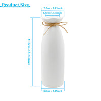 1 x RAW Customer Returns Small White Ceramic Vase Height 21cm Handmade with Jute Thread Modern Decorative Vase for Fresh Flowers Dried Flowers Boho Vase for Home Living Room Dining Table Office - RRP €14.96