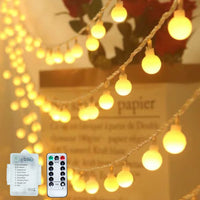 2 x RAW Customer Returns 10m String Lights, 100 LEDS Bulb, Battery Operated LED Lights, Waterproof LED String Lights for Outdoor and Indoor, 8 Modes with Remote Control Room Decoration Home for Patio, Garden warm white  - RRP €37.96