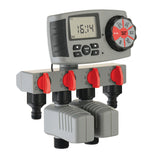 1 x RAW Customer Returns Aqualin 4-way water programmer selector with 2 valves, gray and red - RRP €59.99