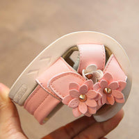 1 x RAW Customer Returns QZBAOSHU Sandals Girls Sandals Summer Leather Flowers for Toddler Girls 32 EU CN 33, Pink  - RRP €23.99