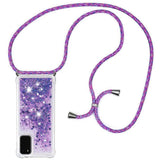 2 x Brand New HongMan Mobile Phone Chain Compatible with Samsung Galaxy S20 FE S20 FE 5G Glitter Liquid Moving Quicksand Mobile Phone Case Case with Neck Strap Mobile Phone Cord with Protective Case with Strap Chain Case Purple  - RRP €18.82