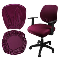 8 x Brand New Yikko Stretch Spandex Velvet Chair Covers 37-50cm Office Swivel Chair Slipcovers for Home Dining Room Bar Wedding Party Decoration Seat Cover Back Cover Charm Purple  - RRP €64.4