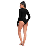 1 x Brand New OURCAN Women s Long Sleeve Shaping Bodysuit Women s Square Neck Bodysuit Yoga Slimming Top Sports Style Stylish Optimal Leisure Alternative Black , M - RRP €24.0