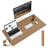 1 x RAW Customer Returns YSAGi Desk Pad, Mouse Pad with Leather and Non-Slip Suede, Multifunctional Office Mouse Pad Laptop Writing Pad, Table Protection Pad for Office Home Office Khaki, 90x43cm  - RRP €18.14