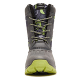 1 x RAW Customer Returns HOBIBEAR Winter Boots Children s Snow Boots Boys Girls Winter Outdoor Warm Waterproof Boots Grey-Fluorescent Green EU 35  - RRP €44.36