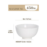 1 x RAW Customer Returns MALACASA, Regular Series, 8-piece porcelain cream white cereal bowl set, 450 ml soup bowl, rice bowl, snack bowl, dessert bowl for salad, soups, ramen, fruit, etc. 12.7x12.7x6.2cm - RRP €29.94