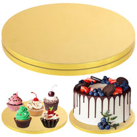 3 x Brand New YHomU Cake Underlay Round Cake Board, Cake Board Cake Base Cardboard for Baking, Gold, 12 Inches, 2 Packs - RRP €39.3