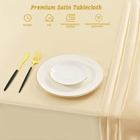 1 x RAW Customer Returns Showgeous 2 Pack Rectangular Satin Tablecloths 228 x 335cm Satin Tablecloths for Buffet, Party, Holiday, Dinner, Wedding, Banquet, Decoration - RRP €26.21