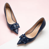 1 x RAW Customer Returns C.Paravano pumps women kitten heel pumps pointed pumps shoes pumps closed toe pumps leather pumps navy, 37  - RRP €121.01