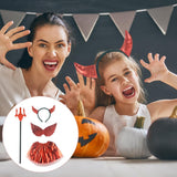 2 x Brand New HIULLEN devil costume for children, devil costume for women, carnival devil wings set, red angel wings, devil horns, devil fork accessory for cosplay party, carnival costumes - RRP €38.4