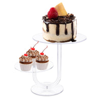 1 x RAW Customer Returns CECOLIC 2-Tier Transparent Acrylic Cake Stand, Cupcake Stand, Cake Display Holder, Dessert Pastry Tower Rack for Weddings, Birthdays, Anniversaries, Party Decoration 8 inches  - RRP €22.18