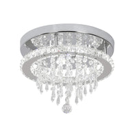 1 x RAW Customer Returns Deckrico Modern K9 Crystal Chandelier 3 LED Lights Stainless Steel Hanging Lamp Light Fixtures Flush Mounted for Dining Room Bathroom Bedroom Living Room Cool White  - RRP €64.99