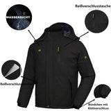 1 x RAW Customer Returns geeksport Warm Men s Waterproof Winter Jacket Men s Winter Rainproof Jacket Black M  - RRP €73.99