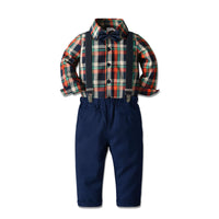 1 x RAW Customer Returns Nwada Kids Clothes, Kids Tracksuit, Warm Color, Plaid, Tracksuit, Shirt and Pants, 4 Pack Kids - RRP €33.14