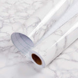 1 x RAW Customer Returns Hode Marble Adhesive Vinyl for Furniture Optical Marble Self-Adhesive Waterproof Decorative for Kitchen, Cabinet, Door, Table Wallpaper Lining Roll White Marble 40 cm x 10 m  - RRP €23.54