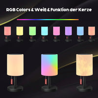 1 x RAW Customer Returns GGII Solar Table Lamp for Outdoors Dimmable 7 RGB Colors LED Battery Outdoor Table Lamp Wireless, USB and Solar Rechargeable, IP44 Waterproof Solar Lights, Lamp for Garden Restaurant. Black  - RRP €27.42