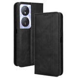 1 x Brand New XINNI Cover for Honor X7b Case, Retro Magnetic Flip PU TPU Leather Wallet, Black - RRP €20.4