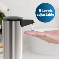 1 x RAW Customer Returns AIKE Soap Dispenser Automatic Stainless Steel with Sensor Infrared, 280ml Touchless Automatic Soap Dispenser USB Charging IPX7 Waterproof - RRP €35.0