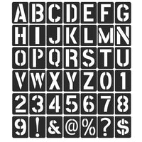 1 x RAW Customer Returns 42 Pack 4 Inch Reusable Letter and Number Stencils for Crafts, Walls, Wood, Glass, Art Projects Black  - RRP €10.63