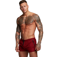 1 x RAW Customer Returns TMEOG swim shorts for men, swim shorts short swim trunks men swimming trunks boxer swim pants water sports shorts quick-drying swim shorts with zipper red  - RRP €22.99