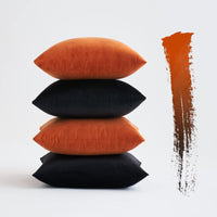 8 x Brand New MIULEE velvet cushion cover 50 x 50 cm cushion cover set of 4 sofa cushions velvet cushions decorative throw pillows couch cushions decorative cover sofa cushion cover for living room children office orange and black - RRP €205.44