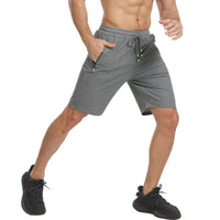 1 x RAW Customer Returns JustSun Shorts Men s Shorts Summer Short Jogging Pants Cotton Sweat Sport Shorts with Zipper Gray 2XL - RRP €29.99