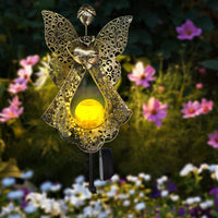 1 x RAW Customer Returns LORESJOY solar lights garden decoration, solar lamps for outdoor garden, LED guardian angel figures solar garden lights, garden decoration metal solar lights outdoor for villa lawn walkways - RRP €19.15