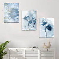 1 x RAW Customer Returns Artscope 3-piece abstract canvas pictures with blue and gold watercolor painting motif art print - modern wall picture for bathroom living room wall decoration - 30 x 40 cm - RRP €26.94