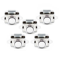 1 x RAW Customer Returns Hotiko Push Lock Button Latch Door Locking Motorhome Furniture Lock for RV Camping Cabinet Drawer Caravan Van Motorhome Yacht Ship Boat Zinc Alloy ABS -Silver-5 Pack - RRP €35.78