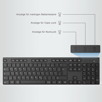 1 x RAW Customer Returns seenda Wireless Keyboard and Mouse Set, Full Size Wireless Keyboard with USB Receiver, Quiet with 1400 DPI, QWERTY Layout for Computer, Laptop, Windows, MacOS Black  - RRP €23.18