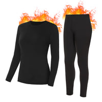 1 x RAW Customer Returns SIHOHAN Women s Thermal Underwear Set, Warm Underwear, Lined Long Johns for Women, Winter Thermal Base Layer for Everyday Life, Skiing, Hiking, Jogging, Black, M - RRP €24.99