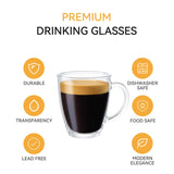 2 x RAW Customer Returns DESIGN MASTER 6 pieces, 350 ml - Latte Macchiato glasses with handle, coffee glass tea glass, keeps warm for a long time, perfect for latte, cappuccino, americano, tea and drinks. - RRP €42.68