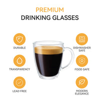 1 x RAW Customer Returns DESIGN MASTER 6 pieces, 350 ml - Latte Macchiato glasses with handle, coffee glass tea glass, keeps warm for a long time, perfect for latte, cappuccino, americano, tea and drinks. - RRP €21.41