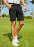 1 x RAW Customer Returns Elegancity Men s Golf Trousers Short Summer Chino Shorts Fit Casual Trousers Men s Cargo Trousers with Belt Black L - RRP €29.99