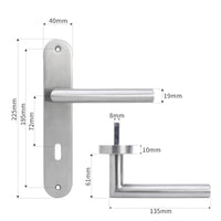 1 x RAW Customer Returns AwmnSrman door handles interior doors doorknob door fitting door handle set room door set 72MM-BB-Wardbart set of 6 modern stainless steel 12 doorknobs 12 long plates - RRP €59.48